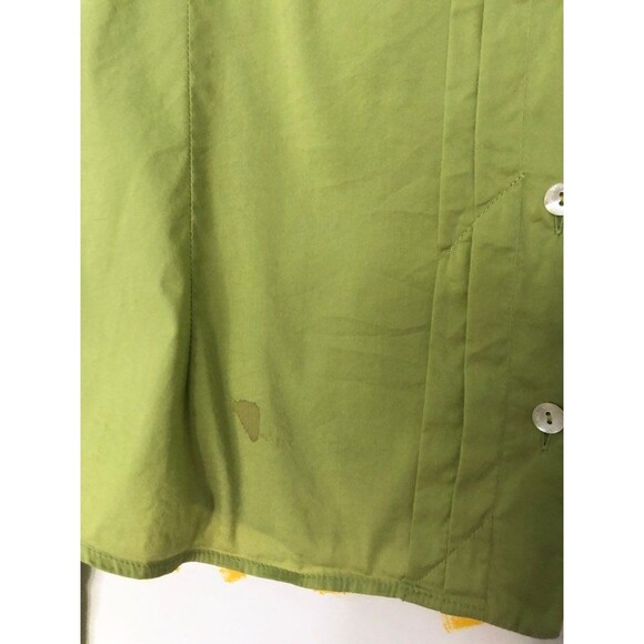 Y2K D & G. DOLCE & GABBANA. Green Tuxedo Blouse. Extra Large. AS IS. STAINED - Picture 6 of 10